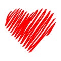 Icon depicting a red doodle heart.